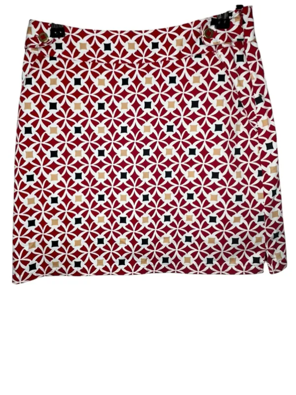 EP Pro Red And White Geometric Print Stretchy Athletic Golf Skort - Image 2