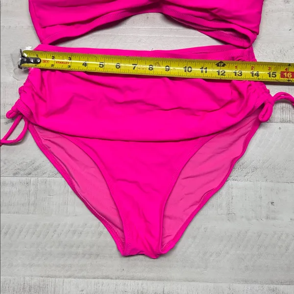 Blooming jelly Crisscross Tie Back High Waisted Drawstring Tummy Control Bikini - Image 3