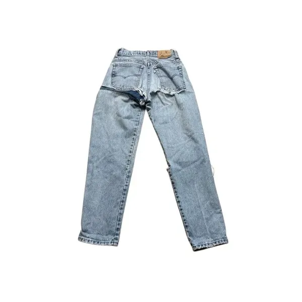 90s Vintage Women’s Levi’s Silver Tab straight leg blue jeans Thrashed Size 26 - Image 4