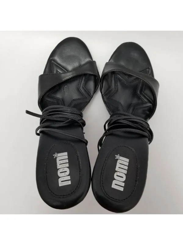 Nomi Womens Gladiator Strapy Lace Up Platform Heel Sandals Black Size 8.5 M - Image 12