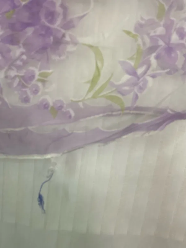Sheer Floral Scarf in Lavender and White - Image 2