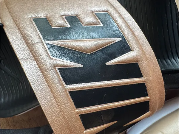 Nike Metallic Tan and Black Double-Strap Slide Sandals - Image 12