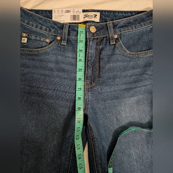 NWT Seven 7 High Rise Straight Leg 90s Jeans W4 Dark Wash - Image 8