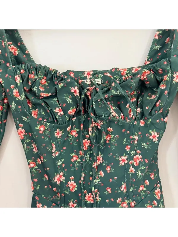 House of CB Malika Green Floral Corset Mini Dress - Image 3