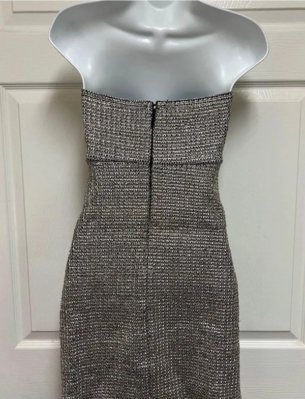 Silver Strapless Dress - Image 3