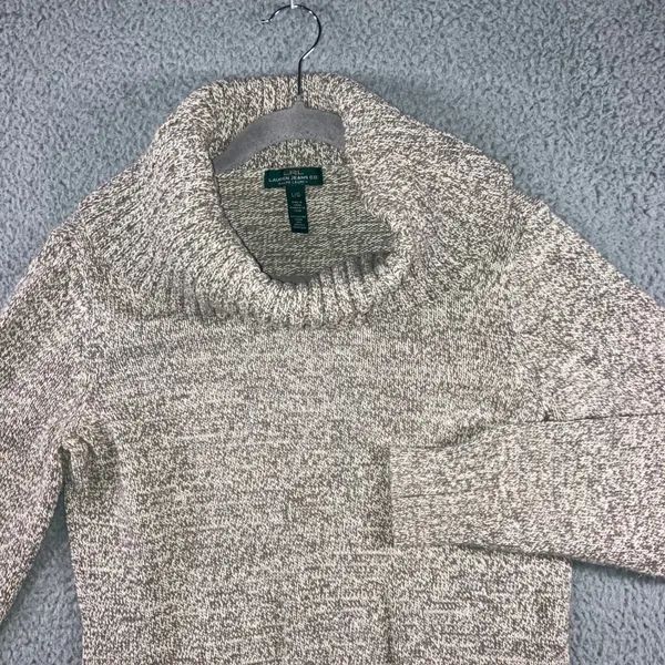 Lauren Jeans Co Ralph Lauren Cowl Neck Sweater Women Large Chunky Speckled Knit‎ - Image 2