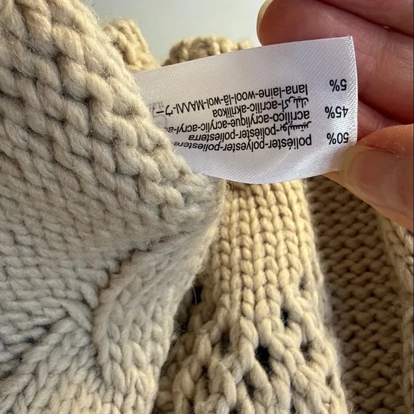 Zara Chunky Wool Blend Textured Knit Mock Neck Sweater - Image 7