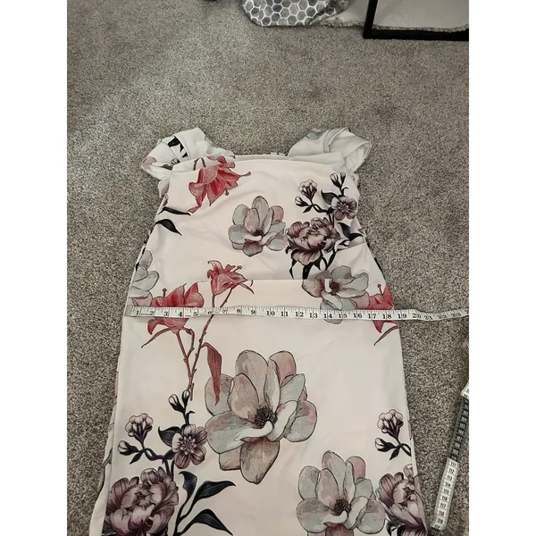 White House‎ Black Market White Lily Floral Print Cap Sleeve Dress Women’s Sz 6 - Image 7