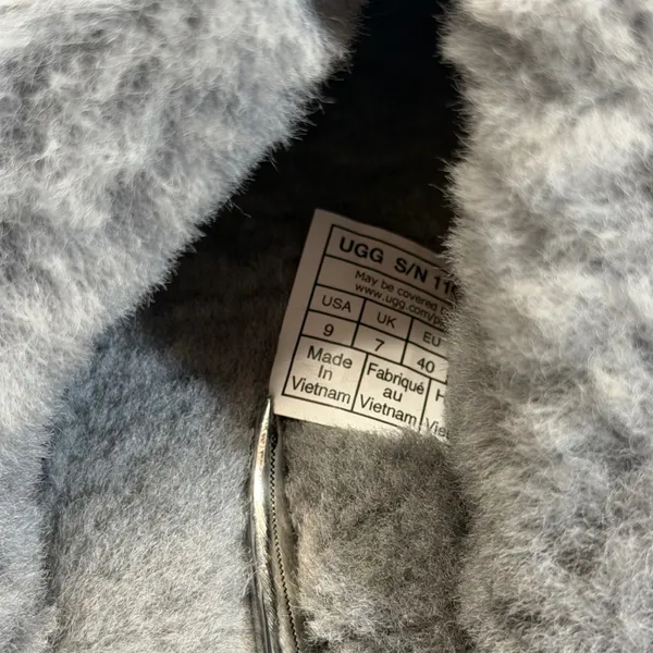 UGG Scuffette II Slippers Size 9 Navy Blue Grey Sheepskin Suede Mules 1106872 - Image 7