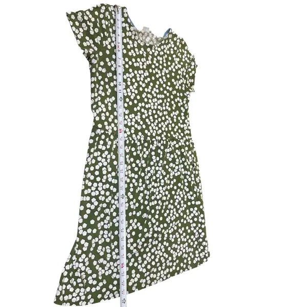 Boden Green White Floral Dress 8L Short Sleeve Fit & Flare Pockets Modal - Image 10