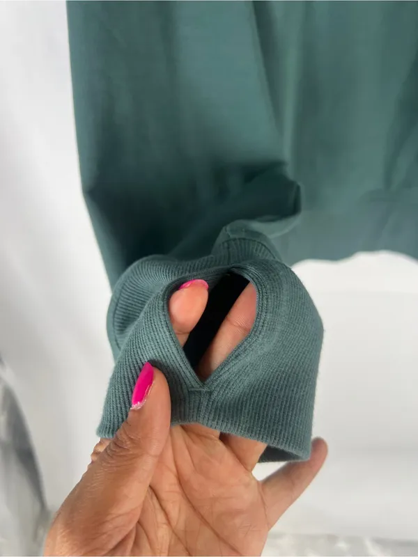 Old Navy Teal Green Dynamic Fleece Half-Zip Sweatshirt - Image 5