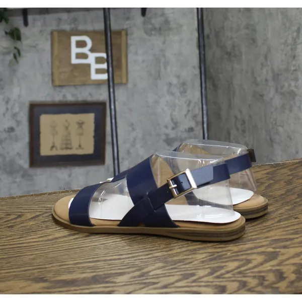 NWT Journee Collection Womens Lavine Multi Strap Sandals LAVINE Navy Blue 9M - Image 3