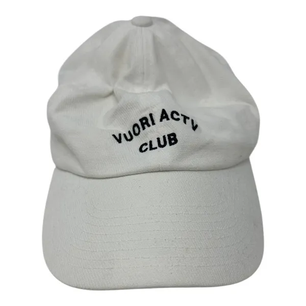 Vuori Active Club White Baseball Cap Adjustable Strapback Hat Cotton - Image 4