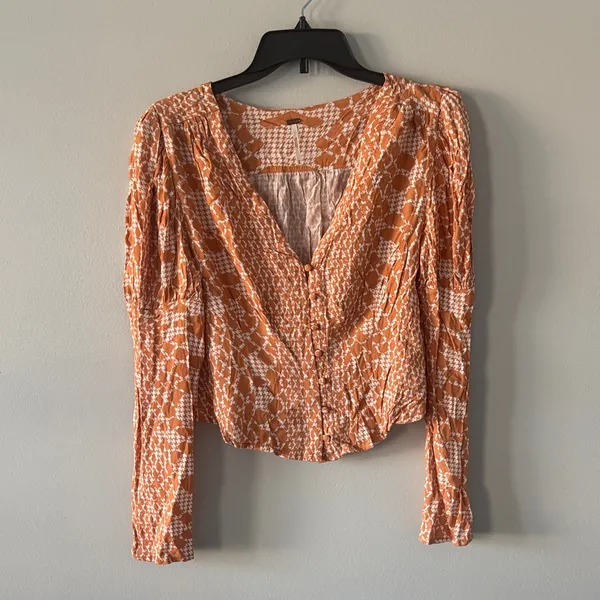 Free People Sweet on You Top Boho Twee CottageCore Country Sexy Size M - Image 2