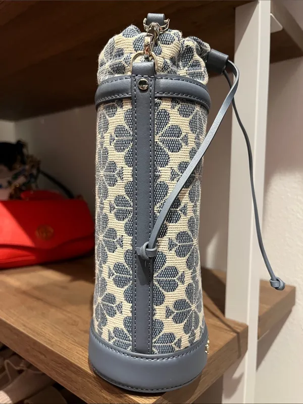 Kate Spade Spade Flower Jacquard Water Bottle Crossbody Holder Light Blue - Image 7