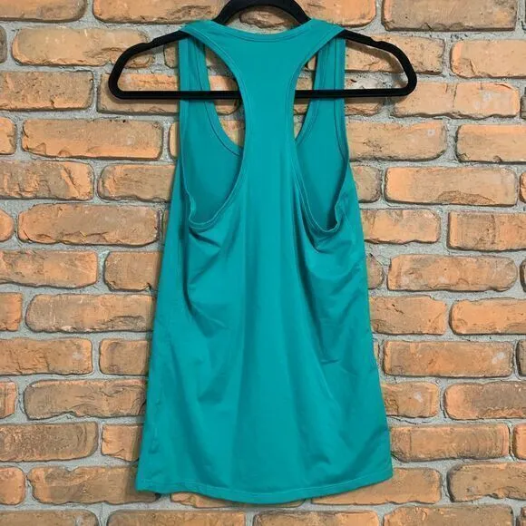 Athleta Women's Shanti‎ Tank In Powervita Scoop Neck Racerback Long Green Size S - Image 2