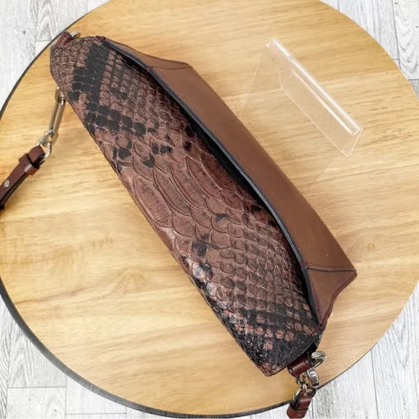 Coach Python‎ Embossed Crosstown Crossbody Bag Brown - Image 5