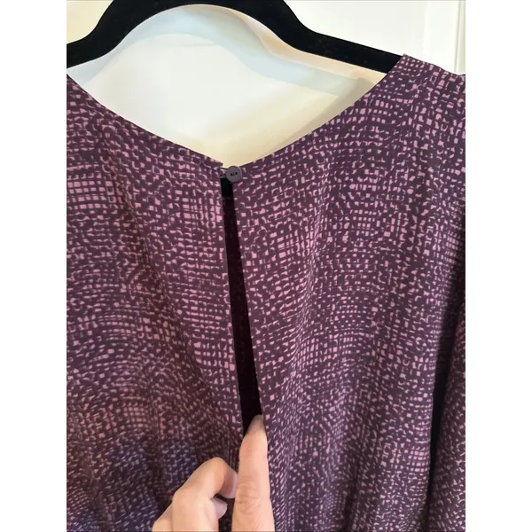Prologue Plum Purple Printed Dress Casual Party Women Size Large‎ - Image 6