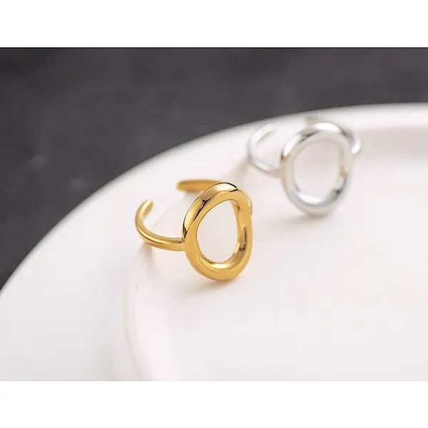 Boutique Womens‎ Yellow Gold Plated S925 Circle Ring, Adjustable - Image 7