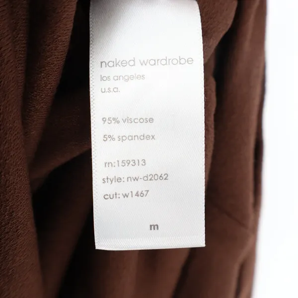 Naked Wardrobe Chocolate Brown One Shoulder Cut Out Mini Dress M - Image 5