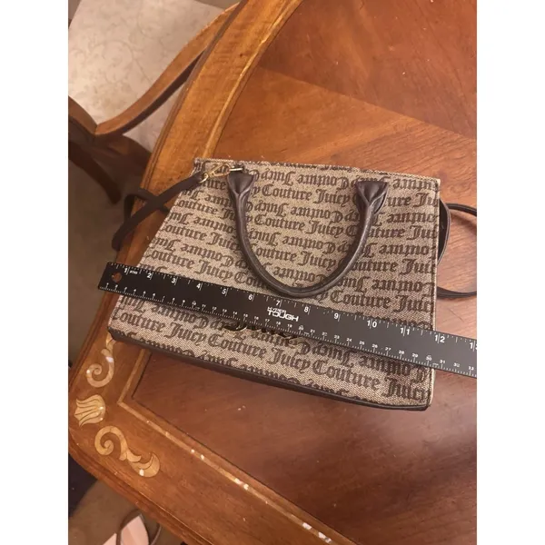 JUICY COUTURE Purse Modern Chic Satchel Bag Chestnut Chino Brown Logo - Image 10