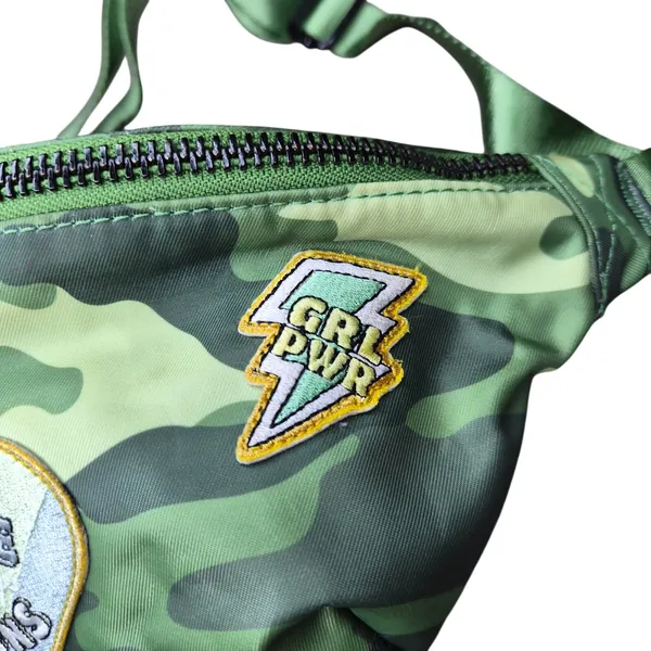 Stoney Clover Lane Fanny Pack Camo Belt Bag Crossbody Feminist Pride Patches 12" - Image 4