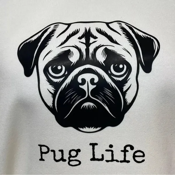 Gildan Pug Life Dog Funny Fleece Oversized Sweatshirt Pull Over Crew Neck - Image 4
