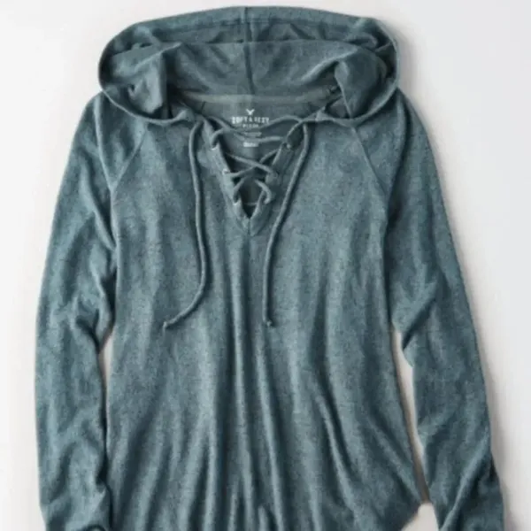 ✨ Ae Soft & Sexy Plush Lace-Up Hoodie✨ - Image 2