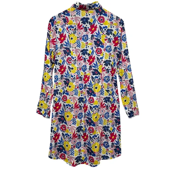 Roller Rabbit XS Floral Shirt Dress Cotton Folk‎ Art Print Resort Boho Tunic - Image 2