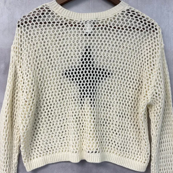 Social Collision Womens Star Mesh Crochet Sweater Size M‎ Edgy Indie Goth Grunge - Image 6