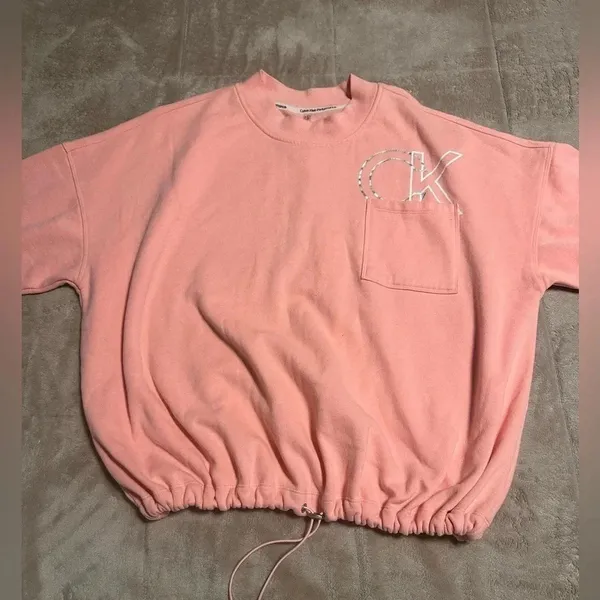 Calvin Klein Performance Sweatshirt Women’s Size 2X Adjustable Waist Pink - Image 3