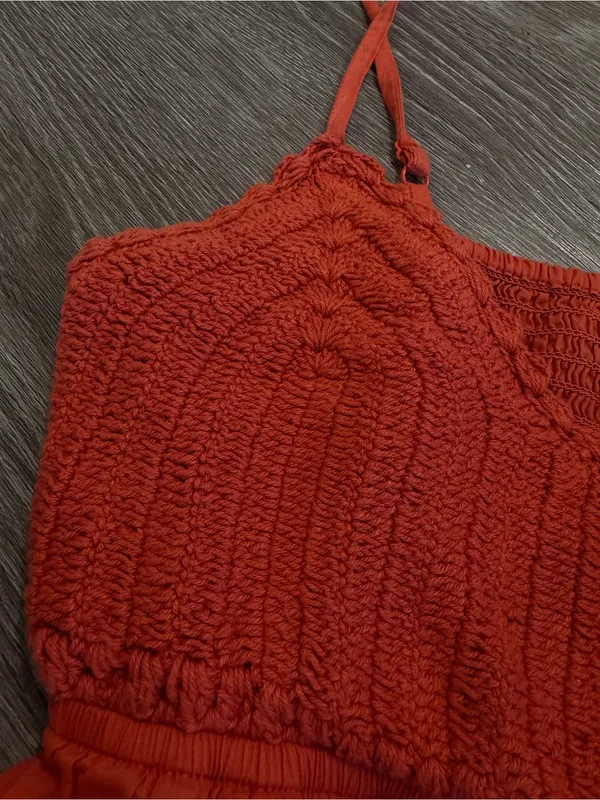 RSQ Women's Orange Crochet Peplum Cami Top - Image 3