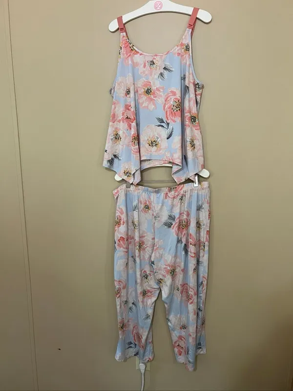Linea Donatella Patterned Tank Top And Pants Lounge Set Womans Size XL - Image 8
