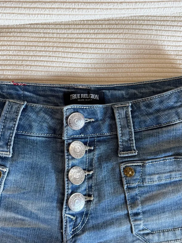 True Religion Women’s Low-Rise Denim Shorts – Size 24 - Image 2