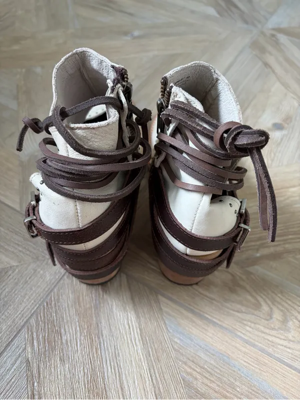 FREEBIRD by Steven Desert Ankle Booties White Multi Size 10 Bohemian Neutral Western - Image 3