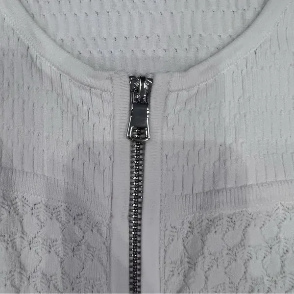 SANDRO stanislav Cardigan white sweater Women long sleeves size Medium Top Zipup - Image 8