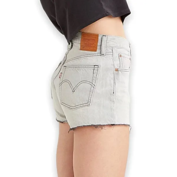 Levi’s Light Gray 501 Cut Off Shorts - Image 2