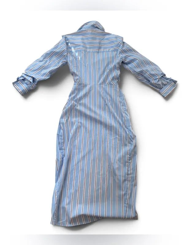 VERONICA BEARD AFTON WRAP AERO BLUE BRICK MULTI DRESS sz 2 - Image 15