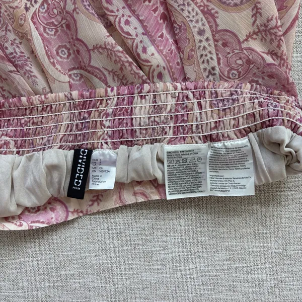 H&M Skort Shorts Size Small Pink Paisley Flowy Tassel Bohemian Fairy Dreamy - Image 5