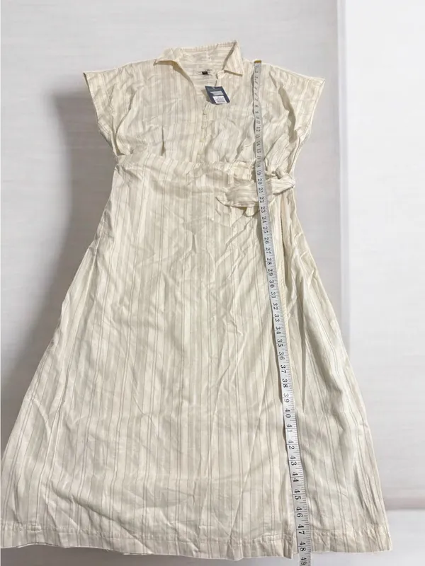Universal Thread Cream Tie-Waist Midi Wrap Dress - Image 4
