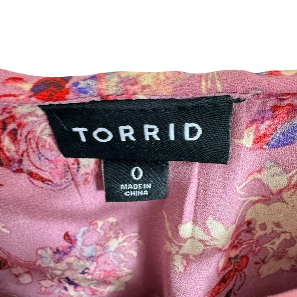 Torrid Georgette Pink Floral Off Shoulder Lightweight Flowy Ruffled Blouse Sz L‎ - Image 7