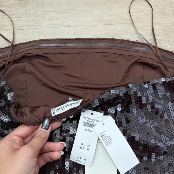 Abercrombie and Fitch Strapless Brown Sequin Corset - Image 9