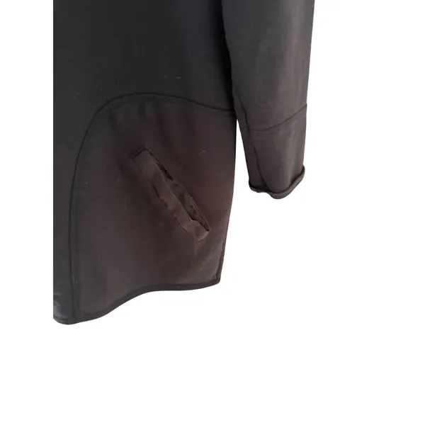 Saks Fifth Avenue Vintage Y2k Black Cotton Zip Up Longline Hoodie Jacket 1X - Image 2