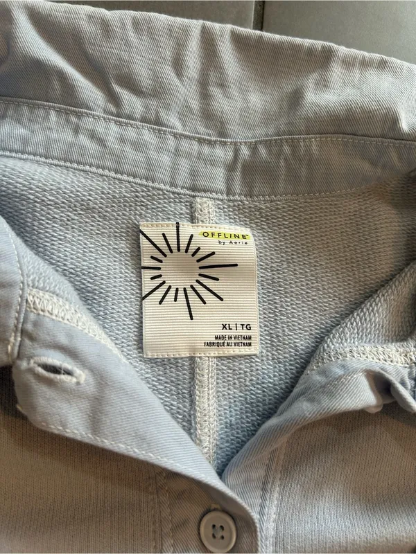 Aerie Offline The Throwback Shacket in Blue Ombre - Image 3