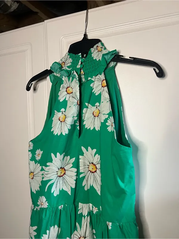 Alexia Admor Molly Green Daisy Floral Halter Tiered Mini Dress - Image 10