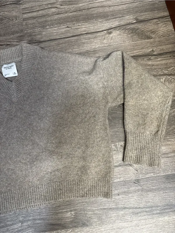 Abercrombie & Fitch Gray Taupe Mock Neck Knit Sweater XS - Image 5