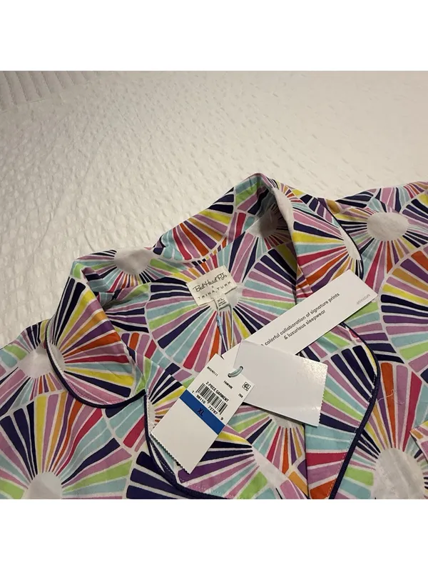 BedHead PJS Trina Turk Pajamas Fanfare Print Cotton Poplin Shorts Set NWT Sz XL - Image 2