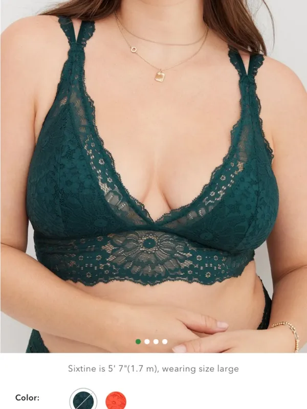Aerie Bralette XL Black Lace Strappy Racerback Wireless Pullover Bra - Image 14