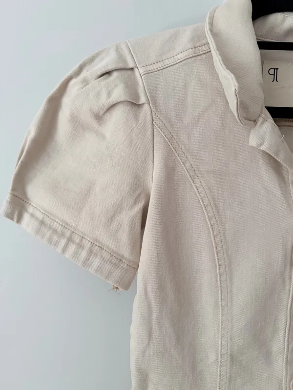 Anthropologie Pilcro The Kit Utility Romper in Beige , Size 6 - Image 9