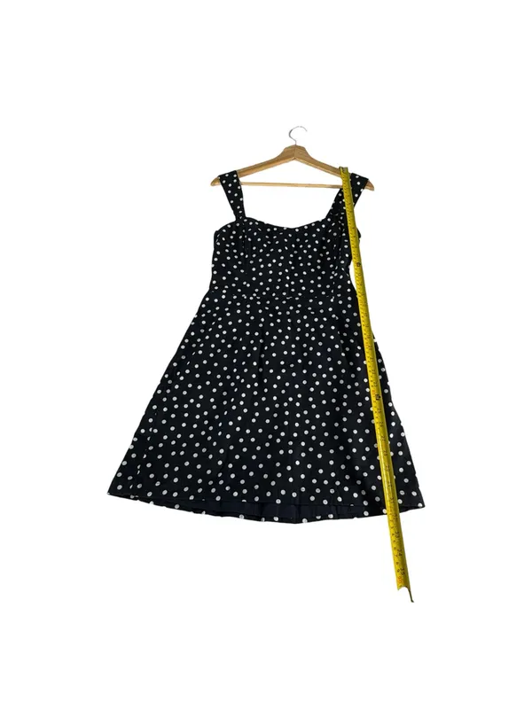 Abercrombie & Fitch NWT M Navy Polka Dot Mini Dress Sweetheart Twee Fit Flare - Image 11